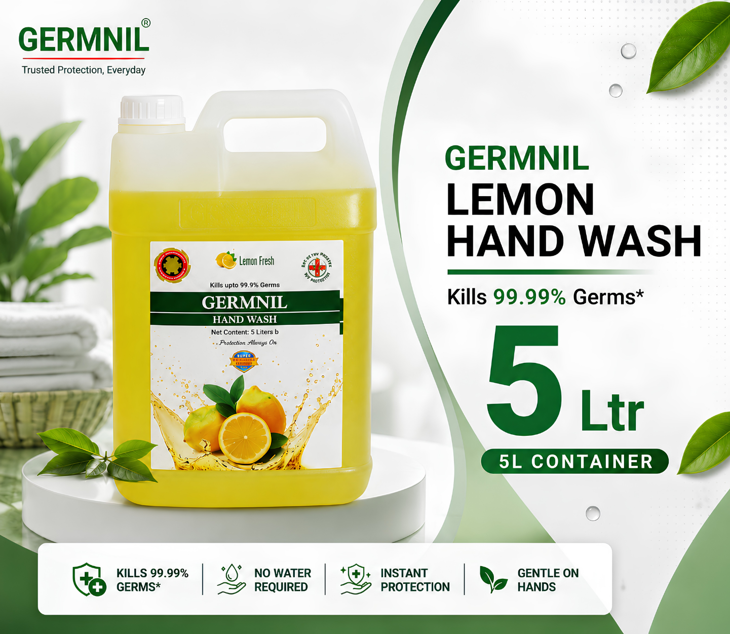 Germnil Hand Wash Lemon 5 Ltr
