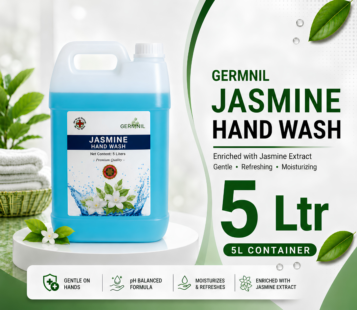 Germnil Hand Wash Jasmine 5Ltr